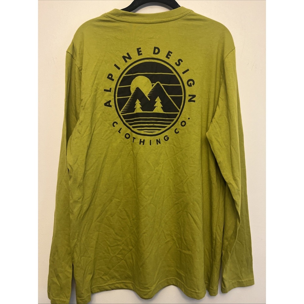 Alpine design men's graphic‎ T-shirt, medium, green NWT